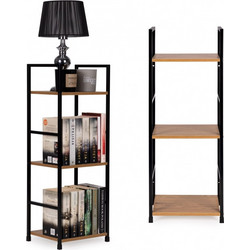 Μοντέρνο ξύλινο ράφι, μεταλλικός σκελετός LOFT, 3 ράφια