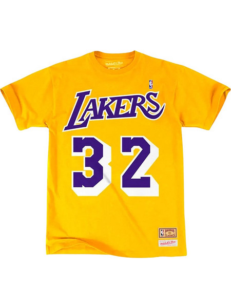 MITCHELL & NESS NBA LOS ANGELES LAKERS MAGIC JOHNSON TEE YELLOW