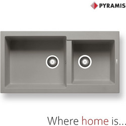 Pyramis Pyragranite Alazia Ένθετος Νεροχύτης Γρανίτη Αντιστρεφόμενος Ματ Industrial Grey 96x50cm 070183411