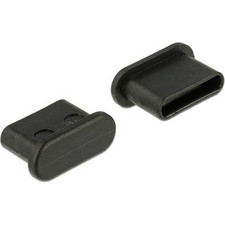 DELOCK κάλυμμα προστασίας για θύρα USB-C 64014, μαύρο, 10τμχ