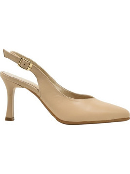 Ragazza Γόβες Slingback Δερμάτινες με Χοντρό Ψηλό Τακούνι Μπεζ 084