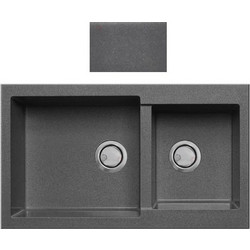Crown Quadra Q-86 Ένθετος Νεροχύτης Γρανίτη Titanium 86x50cm