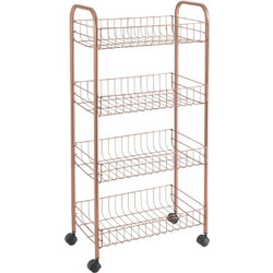 Metaltex Ascona Copper 344404000 Τρόλεϊ Κουζίνας 4 Επιπέδων 41x23x84 εκ