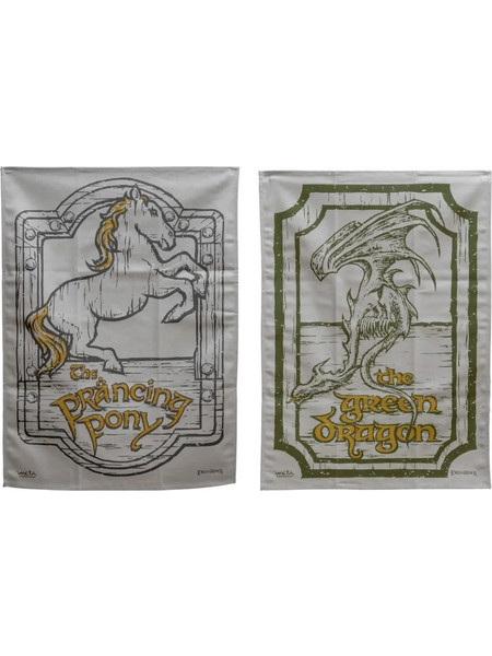 Σετ 2 Πετσέτες Κουζίνας Lord of the Rings - Green Dragon & Prancing Pony