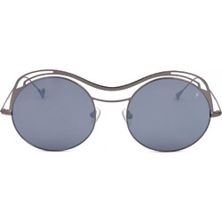 Eyepetizer Sofia C-3-7F Γυναικεία Γυαλιά Ηλίου Στρογγυλά Μεταλλικά Ασημί με Μαύρο Φακό