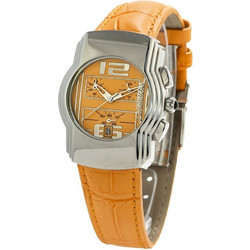 Chronotech Γυναικείο Ρολόι με Πορτοκαλί Δερμάτινο Λουράκι CT7280B-07