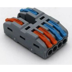 Adeleq AD Ταχυκλέμμα Διακλάδωσης 2-Εισ 4-Εξ - 32A, 0.08-4.0mm & Πολυανθρακικό