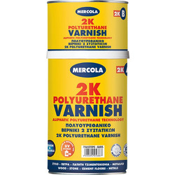 Mercola 2K Polyurethane Varnish Βερνίκι 2 Συστατικών Αλειφατικής Πολυουρεθάνης Διαλύτου Πολλαπλών Εφαρμογών ΓΥΑΛΙΣΤΕΡΟ Διαφανές 10 Ltr *