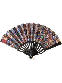 Βεντάλια πλαστική με μωτίβα 23cm 11200 τυχαια επιλογη ΜΑΥΡΟ Τυχαια επιλογη