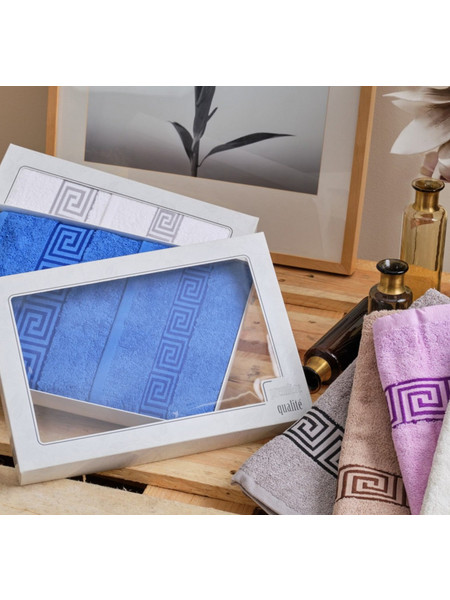 Πετσέτες Σετ All Time Greek Blue Cotton Cokitex 2Τεμ