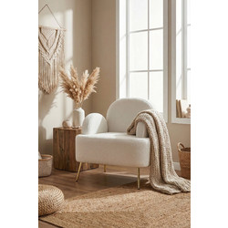 Stewe Home Πολυθρόνα Ξύλινη Λευκή 494432