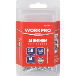 ΠΡΙΤΣΙΝΙΑ ΑΛΟΥΜΙΝΙΟΥ 4.0 x 6mm (50τμχ) WP225010 WORKPRO (ΚΑΡΤΕΛΑ)