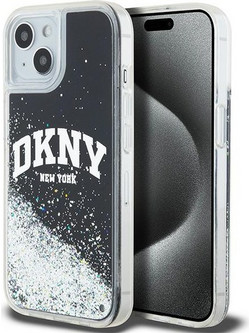 DKNY Liquid Glitter Big Logo iPhone 15 Plus / 14 Plus Case - Black