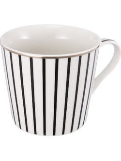 Artekko Iqorser Κούπα Bone China Πορσελάνη Λευκό/Μαύρο (13.5x9.5x9)cm