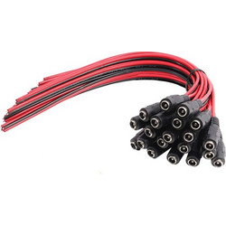 FOLKSAFE καλώδιο FS-DCPIGTAIL-F με θηλυκό βύσμα 5.5x2.1mm, 10τμχ