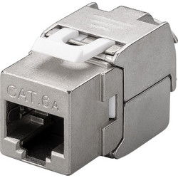 GOOBAY Keystone module RJ45 CAT 6A 90864, STP, 500 MHz, slim-line, ασημί