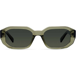 Meller Kessie Stone Olive Γυναικεία Γυαλιά Ηλίου Ορθογώνια Κοκάλινα Πράσινα με Πράσινο Polarized Φακό