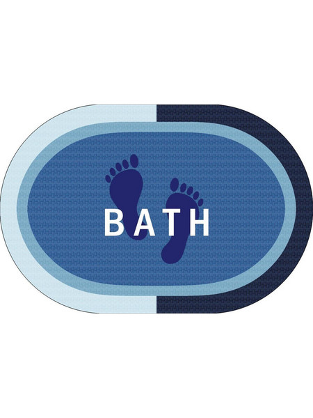 Πατάκι Μπάνιου Oval Αντιολισθητικό Bath 50X70 Sky Blue 100% Polyester