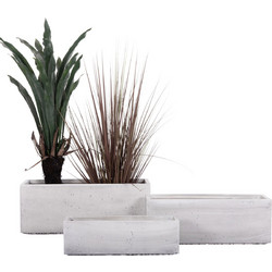 ΣΕΤ 3ΤΜΧ ΓΛΑΣΤΡΕΣ ΟΡΘΟΓΩΝΙΕΣ GARDENER HM4723 FIBERCLAY ΓΚΡΙ CEMENT 81x30x30Υεκ