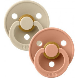 BiBS Colour Πιπίλες Καουτσούκ 6-18m Vanilla Peach 2τμχ
