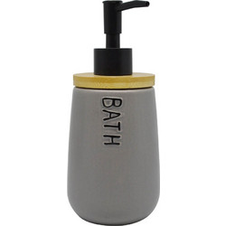 DISPENSER ΚΕΡΑΜΙΚΟ ΓΚΡΙ BATH ΜΕ ΞΥΛΟ ΜΠΑΜΠΟY 8,5x8,5x18,7εκ