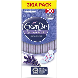 EveryDay Lavender Fresh Super Ultra Plus Σερβιέτες με Φτερά για Αυξημένη Ροή 6 Σταγόνες 30τμχ