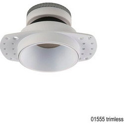 01555 Trimless Χωνευτό Spot Λευκό GU10 LED IP54 Αλουμινίου Άσπρο