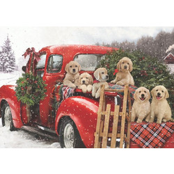 Olympus Diamond Painting Happy puppies in snow - Ψηφιδωτό Μωσαικό Κουταβάκια σε χιονισμένο τοπίο 40Χ30