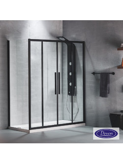 SLIDER 170 (167-171εκ) DEVON FLOW CLEAN-GLASS BLACK MATT