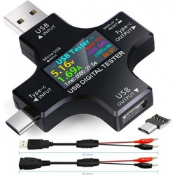 Ψηφιακός Μετρητής Τάσης και Ρεύματος NORDIC USB Digital Tester - Μαύρος TESTER