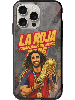 Θήκη La Roja Campeones del Mundo - Marc Cucurella iPhone 16 Pro Groove TPU (Tempered Glass και TPU)