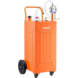 VEVOR Δοχείο Μεταφοράς Καυσίμου 132,5L από Ανθρακοχάλυβα με Χειροκίνητη Αντλία και 4 Ρόδες, Πορτοκαλί JSJYCSYBCYQY6JV7D001V0
