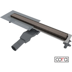 Σιφώνι Δαπέδου Κανάλι Ντουζ 60cm Cora Inox Black Brushed PVD Flat Linear (82060-811)