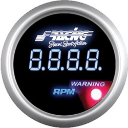 Simoni Racing Στροφομετρο Ψηφιακο 58mm Για Μηχανες Με 4/6/8 Κυλινδρους (Μαυρο Καντραν Με Μπλε ΦΩΤΙΣΜΟ/Warning LED) - (TM/D)