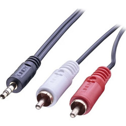 Lindy Καλώδιο Ήχου 3.5mm male - RCA male Μαύρο 1m με Επίχρυσους Ακροδέκτες 35680