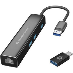 Conceptronic DONN07BA USB Hub 3.0 USB-C με 4 Θύρες USB-A / Ethernet
