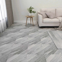 vidaXL Πλάκες Δαπέδου 5,11 τ.μ. 55 τεμ. PVC Ανοιχτό Γκρι, Σκούρο Καφέ - 55-pcs-γκρι-511-τ-μ-pvc