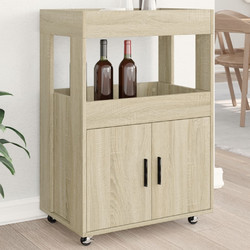 vidaXL Τρόλεϊ Μπαρ 60x39,5x89 εκ. Επεξ. Ξύλο - sonoma-δρυς
