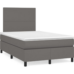 vidaXL Κρεβάτι Boxspring με Στρώμα & LED Συνθ. Δέρμα (Κωδ. 3017271)