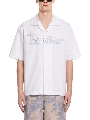CITY NATURE SHORTSLEEVE BOWLING SHIRT MEN OFF-WHITE