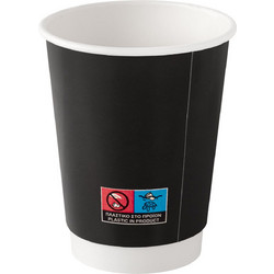 Ποτήρι Διπλότοιχο 300ml 25 τεμ. Μαύρο