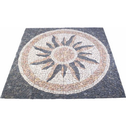 vidaXL Μωσαϊκά Πλακάκια Ήλιος Πολύχρωμο 120 x 120 cm Μάρμαρο