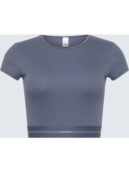 Γυναικείο Μπλουζάκι Calvin Klein Rib Crop Tee - Γκρι-Σιελ