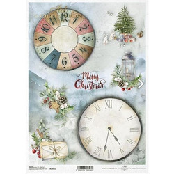 Ριζόχαρτο Christmas tree, clock, clock face 21x29.7εκ. (ITD-R1641)