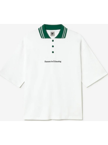 Kaotiko Polo Humans Are Exhausting Ανδρικό Πουκάμισο Cotton Relaxed Fit - White AS026-01-G002