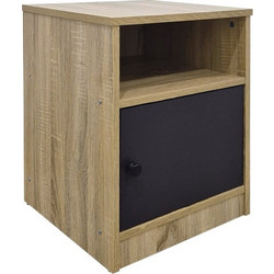Κομοδίνο Lenea pakoworld sonoma-ανθρακί 40x40x50εκ