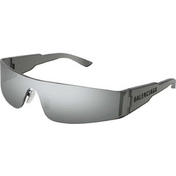Balenciaga BB0041S 002 Γυναικεία Γυαλιά Ηλίου Μάσκα Κοκάλινα Ασημί με Γκρι Polarized Φακό