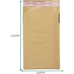 Kraft Padded Bubble Envelope (115x175+40mm)
