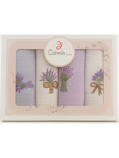 Σετ Ποτηρόπανα 4 Τεμαχίων 40x60 Cosmin Lavanda Pastel Set