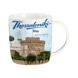 Σετ κεραμική κούπα Souvenir με κουτάλι - Thessaloniki - 0034704